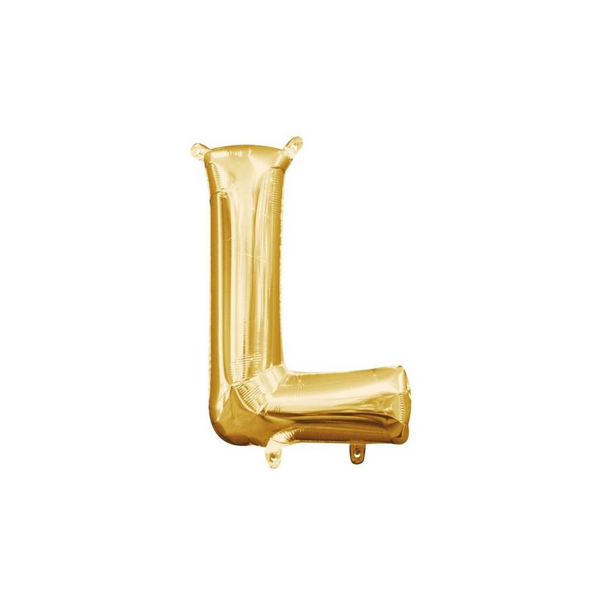 13in Air-Filled Gold Letter Balloon (L)
